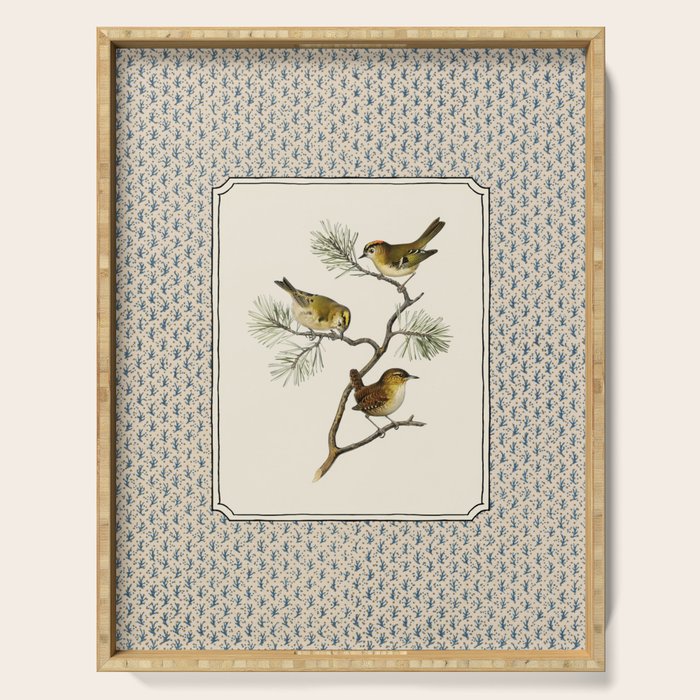 Three Wrens on a Branch Serving Tray Gallery Image 1