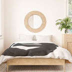 Black & White Minimalist Ink Tribal Mid Century Pattern Dark Painting Pattern Duvet Cover Gallery Image 3