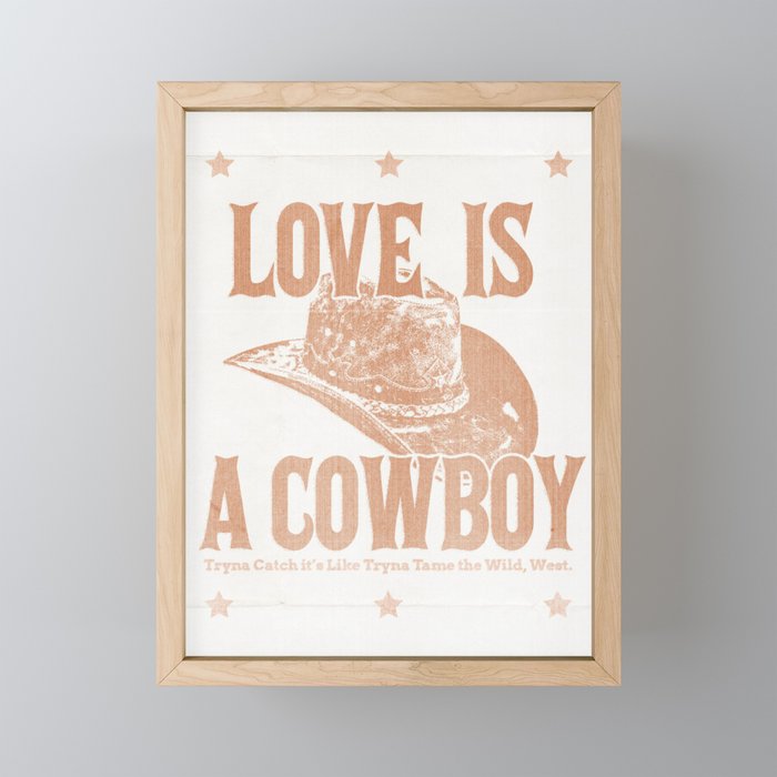 Love is a Cowboy Mini Art Print Gallery Image 1