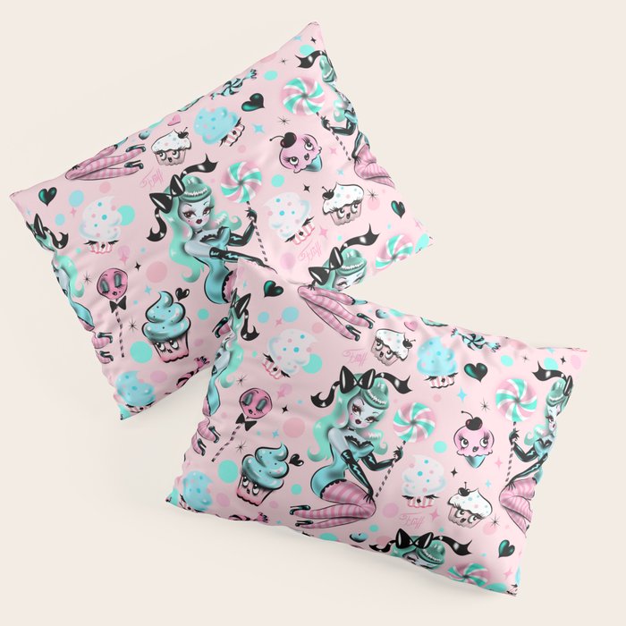 MInt Sugar Pinup Doll Pattern Pillow Sham Gallery Image 3