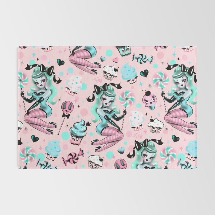 MInt Sugar Pinup Doll Pattern Rug Gallery Image 2