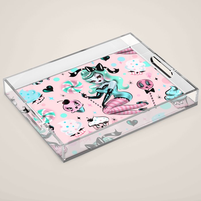 MInt Sugar Pinup Doll Pattern Acrylic Tray Gallery Image 1