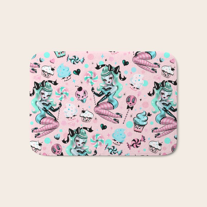 MInt Sugar Pinup Doll Pattern Bath Mat Gallery Image 1