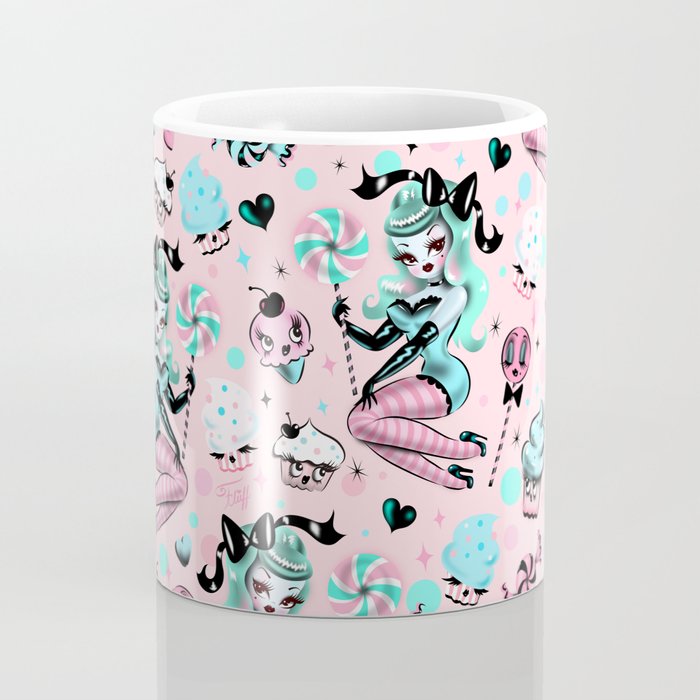 MInt Sugar Pinup Doll Pattern Coffee Mug Gallery Image 4