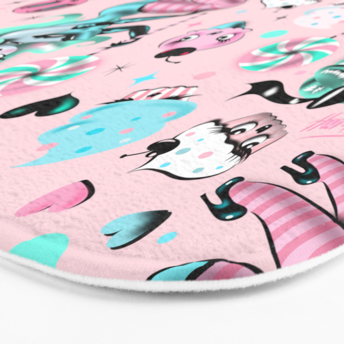 MInt Sugar Pinup Doll Pattern Bath Mat Gallery Image 3