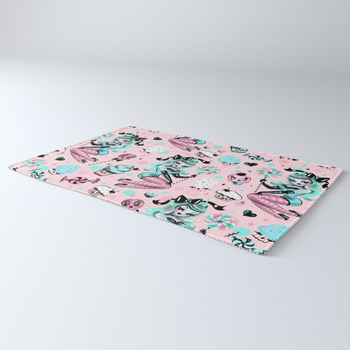 MInt Sugar Pinup Doll Pattern Rug Gallery Image 3