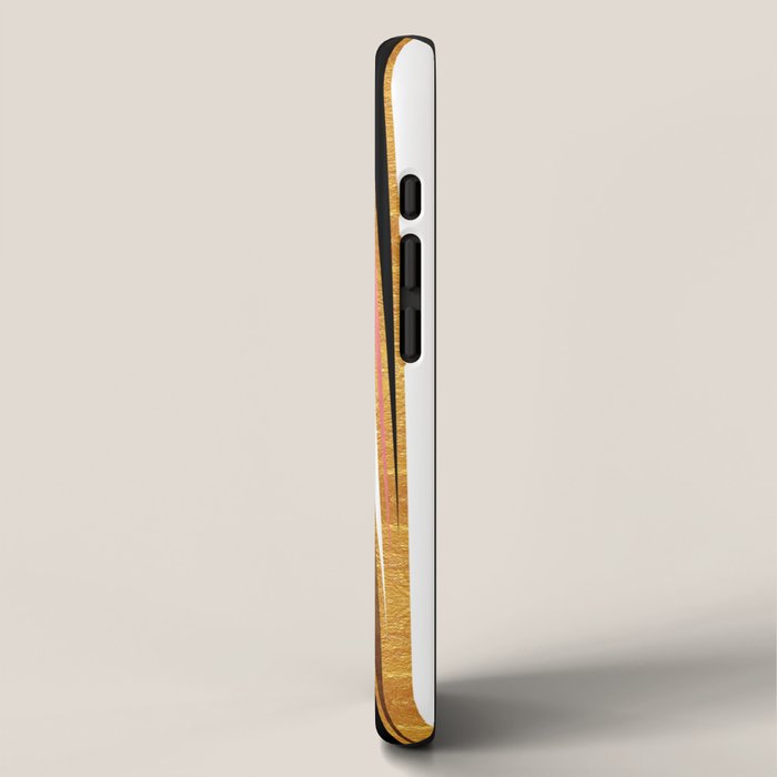 Mid Century Modern Liquid Watercolor Abstract / Faux Gold, Blush Pink, Brown, Black, White / V1 iPhone Case Gallery Image 2