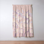 Delicate Light Pink Abstract Flowers Window Curtain Gallery Image 3