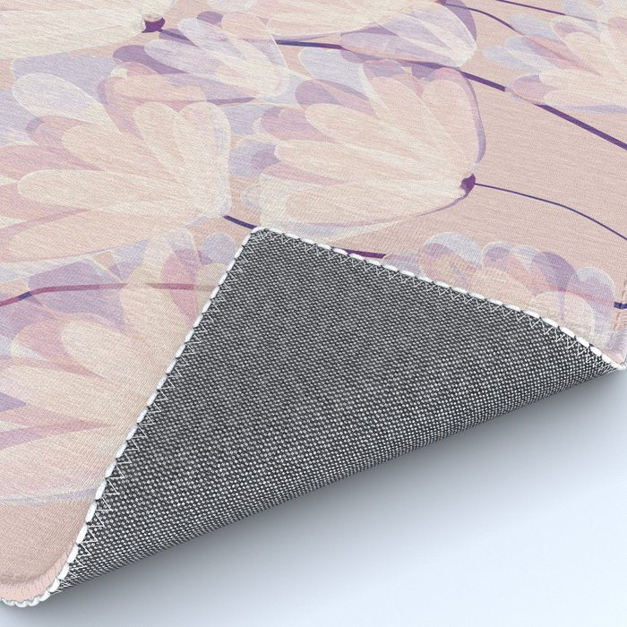 Delicate Light Pink Abstract Flowers Rug Gallery Image 4