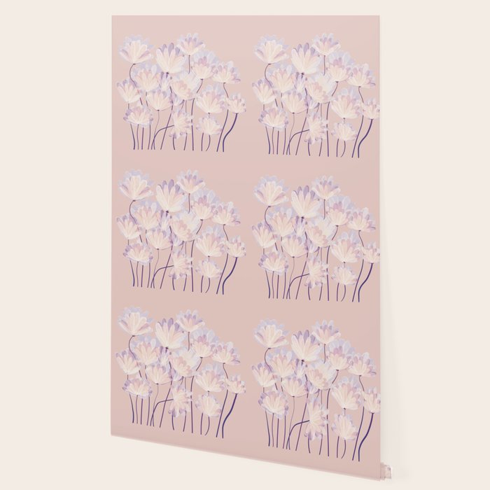 Delicate Light Pink Abstract Flowers Wallpaper Gallery Image 2