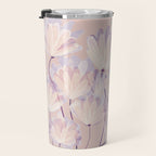 Delicate Light Pink Abstract Flowers Travel Mug Gallery Image 3