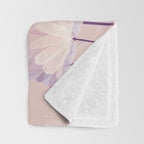 Delicate Light Pink Abstract Flowers Throw Blanket Gallery Image 3