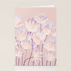 Delicate Light Pink Abstract Flowers Stationery Card Gallery Image 2