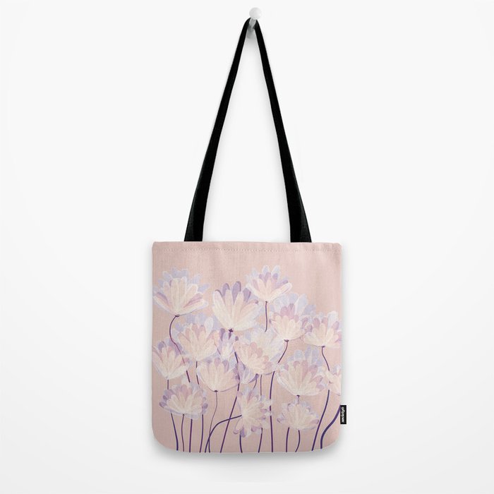 Delicate Light Pink Abstract Flowers Tote Bag Gallery Image 2