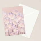 Delicate Light Pink Abstract Flowers Stationery Card Gallery Image 2