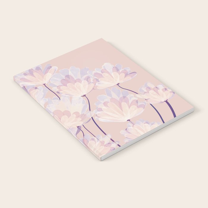 Delicate Light Pink Abstract Flowers Notebook Gallery Image 1