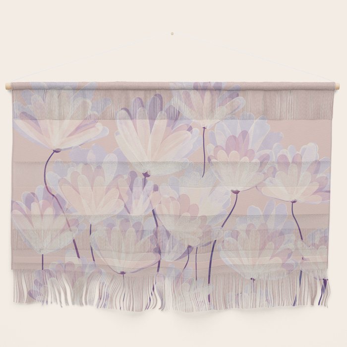 Delicate Light Pink Abstract Flowers Wall Hanging Gallery Image 1
