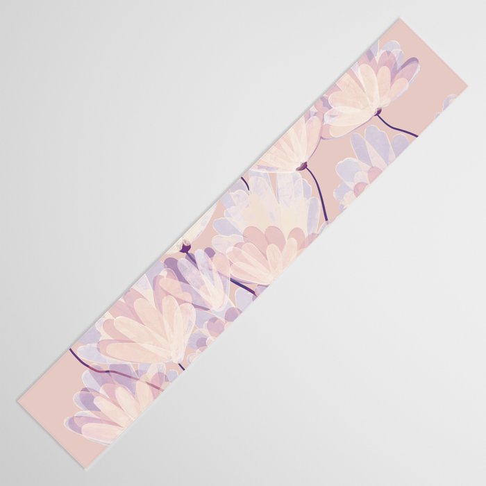 Delicate Light Pink Abstract Flowers Table Runner Gallery Image 3
