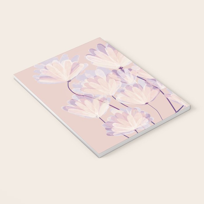 Delicate Light Pink Abstract Flowers Notebook Gallery Image 3