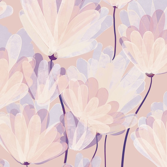 Delicate Light Pink Abstract Flowers Coffee Mug Gallery Image 2