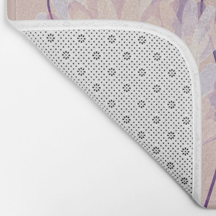Delicate Light Pink Abstract Flowers Bath Mat Gallery Image 2