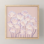 Delicate Light Pink Abstract Flowers Mini Art Print Gallery Image 1