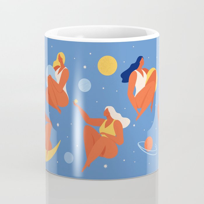 Collection of women holding planet with dream universe. Coffee Mug Gallery Image 4