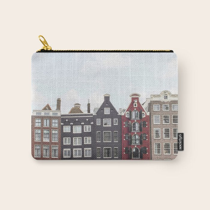Typical Houses Of Amsterdam Picture | Dutch Urban City Architecture Art Print | Europe Travel Photography Carry All Pouch Gallery Image 1
