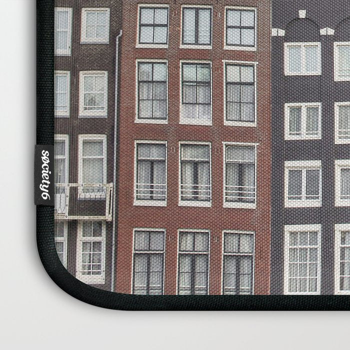 Typical Houses Of Amsterdam Picture | Dutch Urban City Architecture Art Print | Europe Travel Photography Laptop Sleeve Gallery Image 3