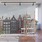 Typical Houses Of Amsterdam Picture | Dutch Urban City Architecture Art Print | Europe Travel Photography Wall Mural Gallery Image 1