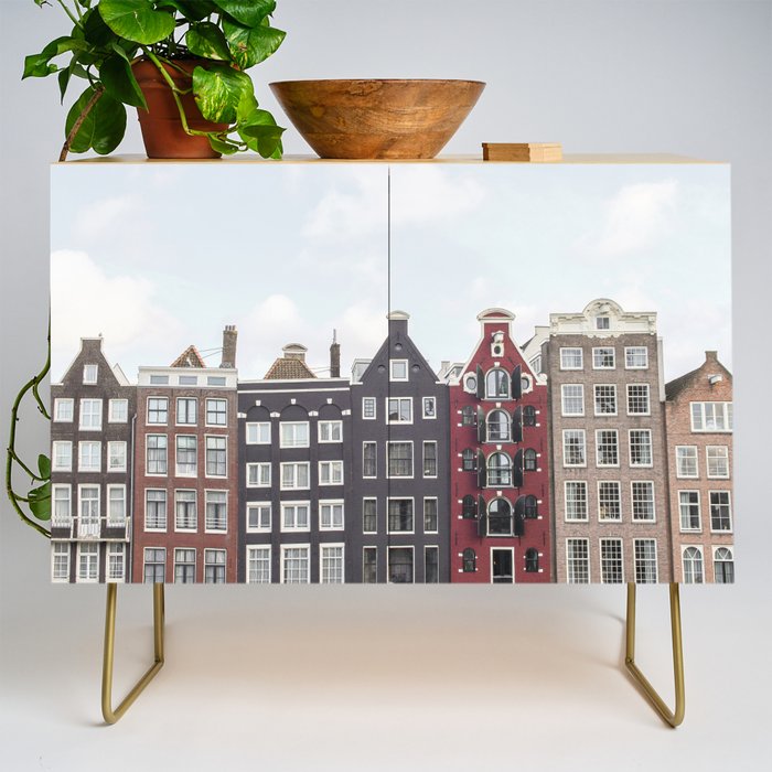 Typical Houses Of Amsterdam Picture | Dutch Urban City Architecture Art Print | Europe Travel Photography Credenza Gallery Image 1