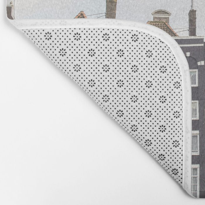 Typical Houses Of Amsterdam Picture | Dutch Urban City Architecture Art Print | Europe Travel Photography Bath Mat Gallery Image 2