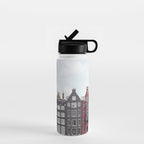 Typical Houses Of Amsterdam Picture | Dutch Urban City Architecture Art Print | Europe Travel Photography Water Bottle Gallery Image 1