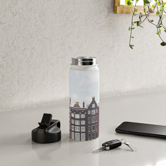 Typical Houses Of Amsterdam Picture | Dutch Urban City Architecture Art Print | Europe Travel Photography Water Bottle Gallery Image 4