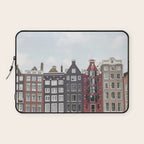 Typical Houses Of Amsterdam Picture | Dutch Urban City Architecture Art Print | Europe Travel Photography Laptop Sleeve Gallery Image 1