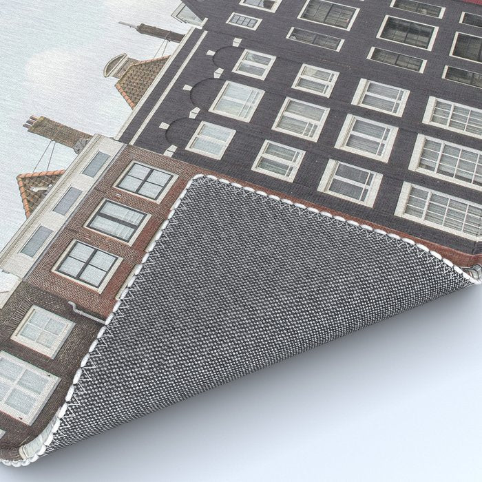 Typical Houses Of Amsterdam Picture | Dutch Urban City Architecture Art Print | Europe Travel Photography Rug Gallery Image 4