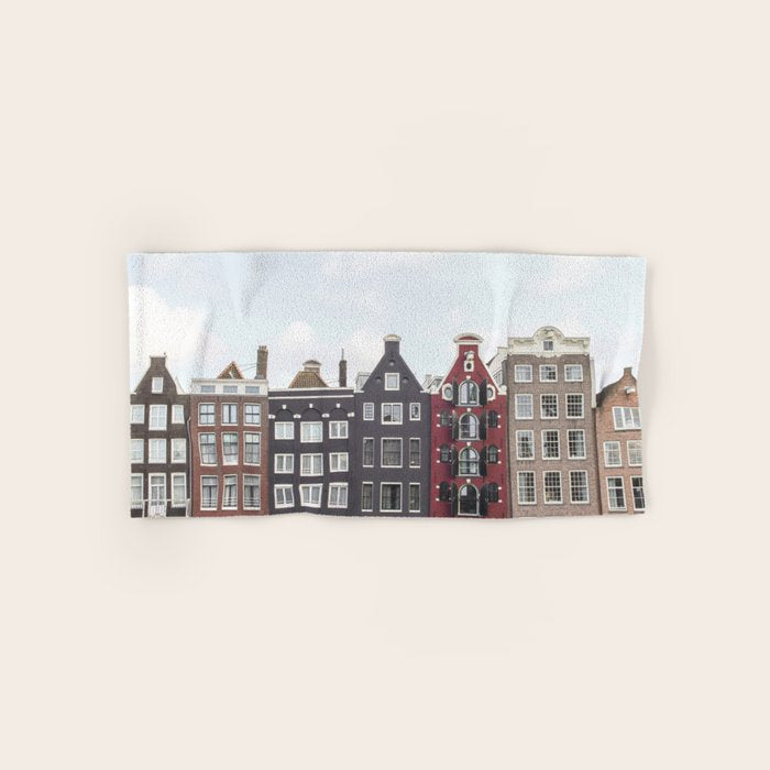Typical Houses Of Amsterdam Picture | Dutch Urban City Architecture Art Print | Europe Travel Photography Bath Towel Gallery Image 1