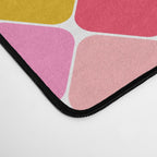 Checkered Geometric Shapes - Pink, Red, Yellow Desk Mat Gallery Image 4