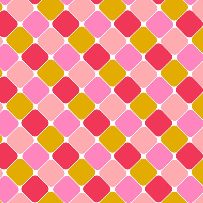 Checkered Geometric Shapes - Pink, Red, Yellow Coffee Mug Gallery Image 2