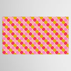 Checkered Geometric Shapes - Pink, Red, Yellow Tablecloth Gallery Image 2