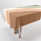 Abstract Shapes 55.2 in Sage Green and Terracotta (Rainbow Abstraction) Tablecloth Gallery Image 1