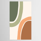 Abstract Shapes 55.2 in Sage Green and Terracotta (Rainbow Abstraction) Tablecloth Gallery Image 2