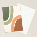Abstract Shapes 55.2 in Sage Green and Terracotta (Rainbow Abstraction) Stationery Card Gallery Image 2