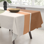 Abstract Shapes 55.2 in Sage Green and Terracotta (Rainbow Abstraction) Tablecloth Gallery Image 3