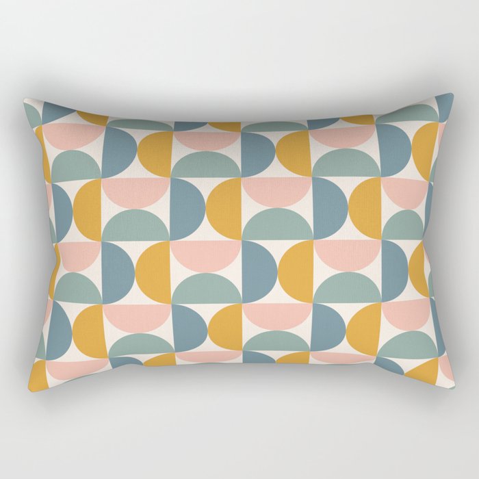 Bauhaus Mid Century Modern Geometric Pattern XVI Rectangular Pillow Gallery Image 1