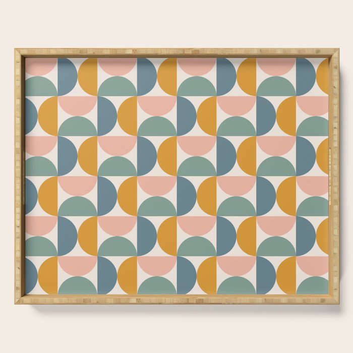 Bauhaus Mid Century Modern Geometric Pattern XVI Serving Tray Gallery Image 1