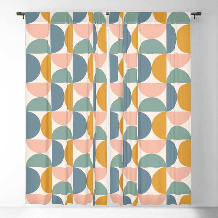 Bauhaus Mid Century Modern Geometric Pattern XVI Window Curtain Gallery Image 5