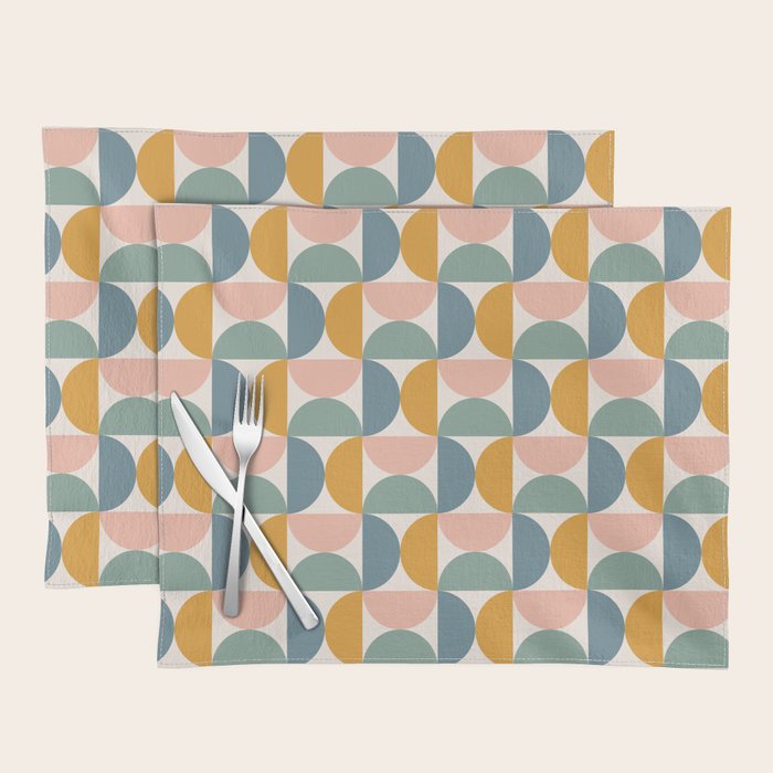 Bauhaus Mid Century Modern Geometric Pattern XVI Placemat Gallery Image 1