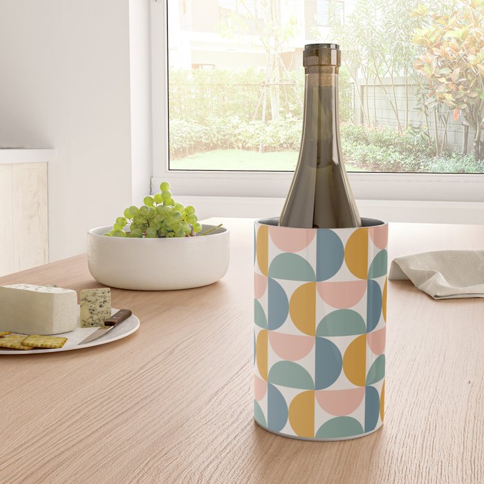 Bauhaus Mid Century Modern Geometric Pattern XVI Wine Chiller Gallery Image 4