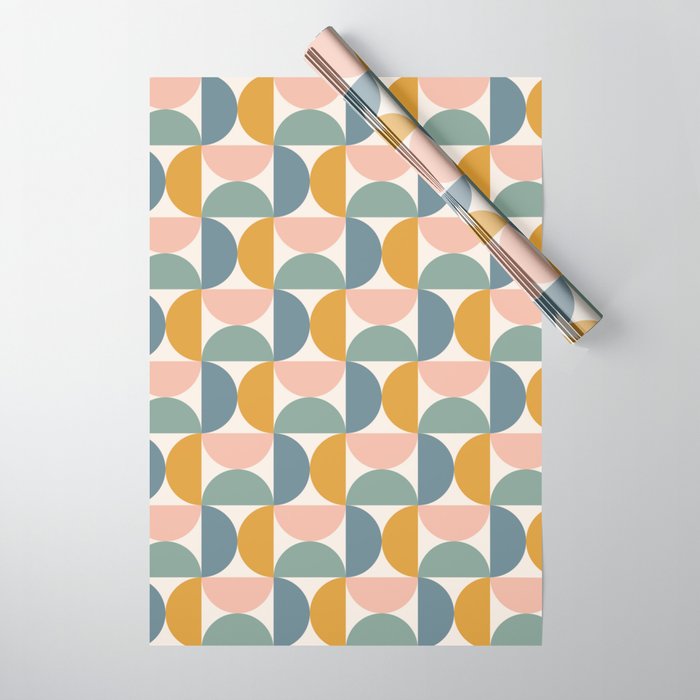 Bauhaus Mid Century Modern Geometric Pattern XVI Wrapping Paper Gallery Image 1
